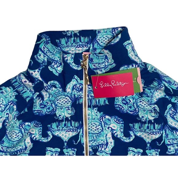 Lilly Pulitzer Women's Small 1/2 Zip Skipper Popover Deep Indigo Joy Ride NWT - Picture 5 of 13